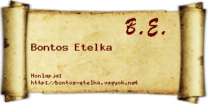 Bontos Etelka névjegykártya